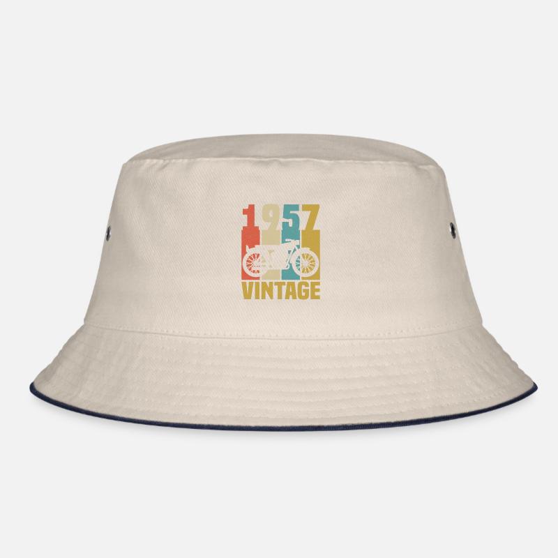 1957 Geburtstag Biker Vintage Motorrad Geschenk Bucket Hat