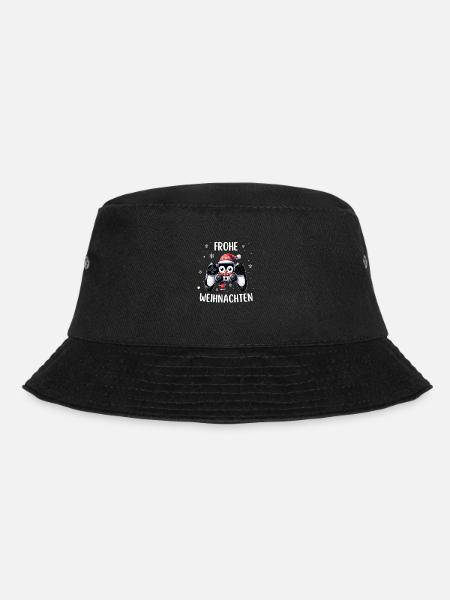 Pinguin Weihnachtsmütze Gamepad Gaming Schnee - Bucket Hat - Schwarz