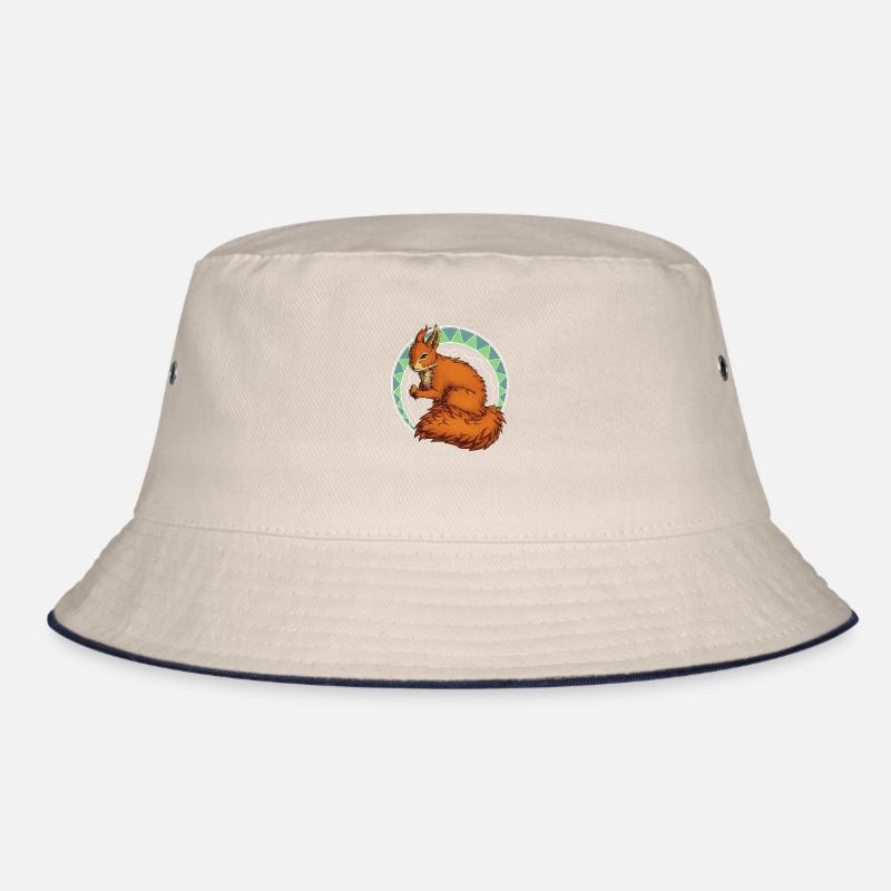 Red squirrel pattern Bucket Hat