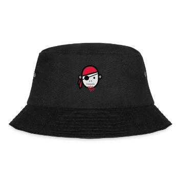 Piraten - Bucket Hat - Schwarz - Vorne - Lela (165cm)