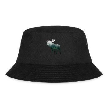 Elch Camping Jäger Naturfreund T-Shirt Geschenk - Bucket Hat - Schwarz - Vorne - Lela (165cm)