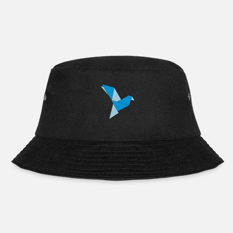 origami bird - Bucket Hat - black