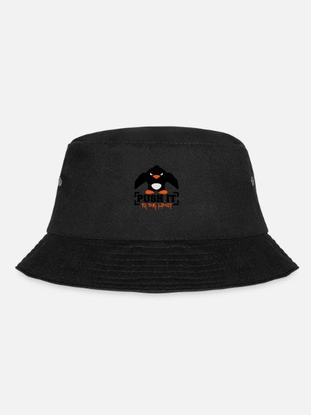 Push It To The Limit Lustiger Muskulöser Pinguin - Bucket Hat - Schwarz
