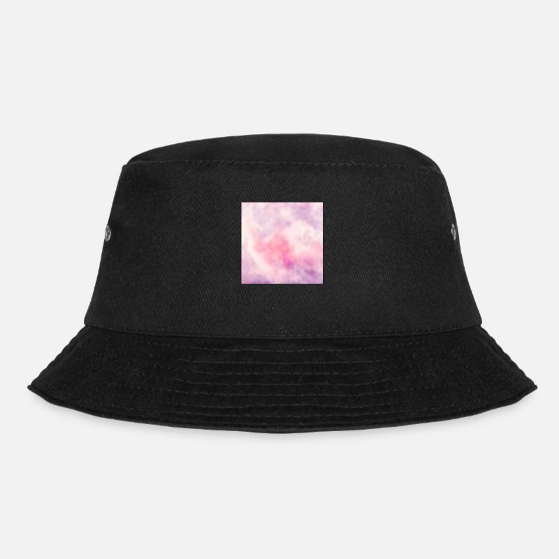 Rosa Wolken Aquarell Himmel - Bucket Hat - Schwarz