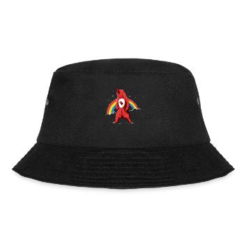 Regenbogenbär - Bucket Hat - Schwarz - Vorne - Lela (165cm)