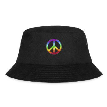 Peace-Zeichen Regenbogen Toleranz Frieden Pazifist - Bucket Hat - Schwarz - Vorne - Lela (165cm)