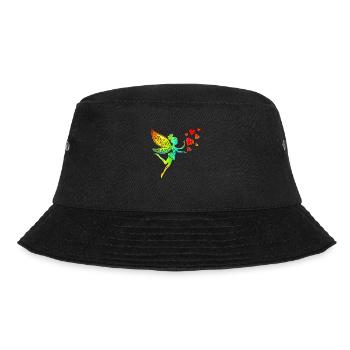 Fee Elfe Herzen Valentinstag Geschenkidee Liebe - Bucket Hat - Schwarz - Vorne - Lela (165cm)