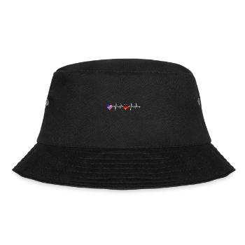 USA America Germany flag heartbeat - Bucket Hat - black - Front - Lela (165cm)