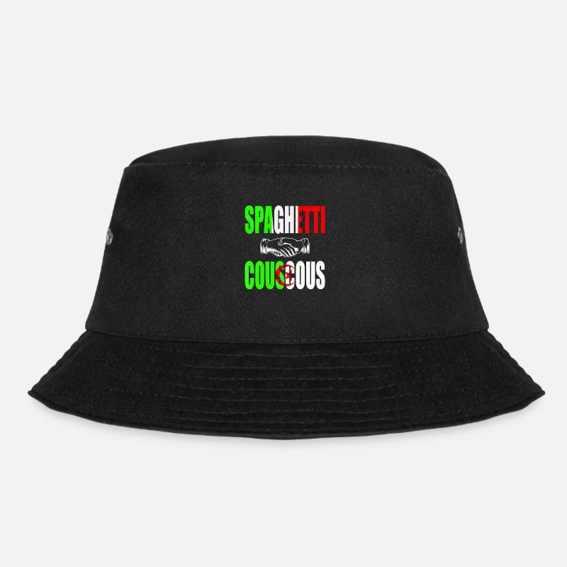 Spaghetti Couscous, italienisch-algerische Küche - Bucket Hat - Schwarz
