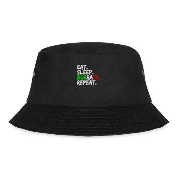 Eat Sleep Burrata Repeat Mozzarella Käse Italien - Bucket Hat - Schwarz - Vorne - Lela (165cm)