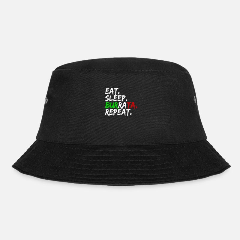 Eat Sleep Burrata Repeat Mozzarella Fromage Italie - Bob - noir