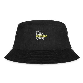 Eat Sleep Discgolf Repeat Frisbee Frisbeespieler - Bucket Hat - Schwarz - Vorne - Lela (165cm)