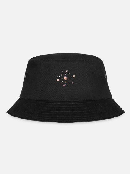 mandala purple and pink stones - Bucket Hat - black