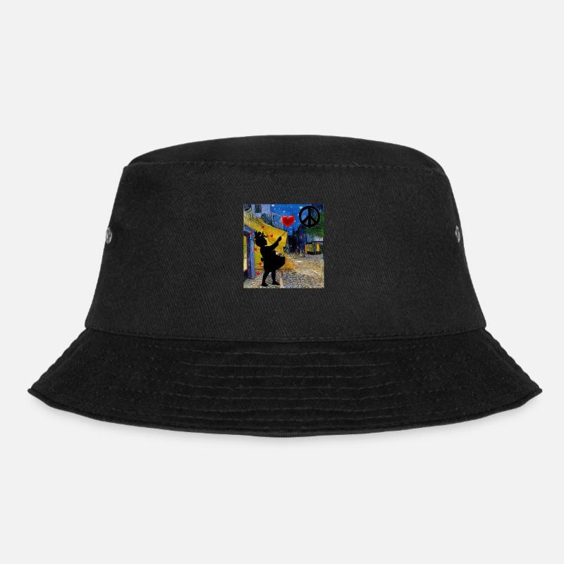 berühmte Kunst, banksy Mädchen, banksy, van gogh - Bucket Hat - Schwarz