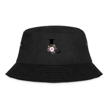 letter L flowered - Bucket Hat - black - Front - Lela (165cm)