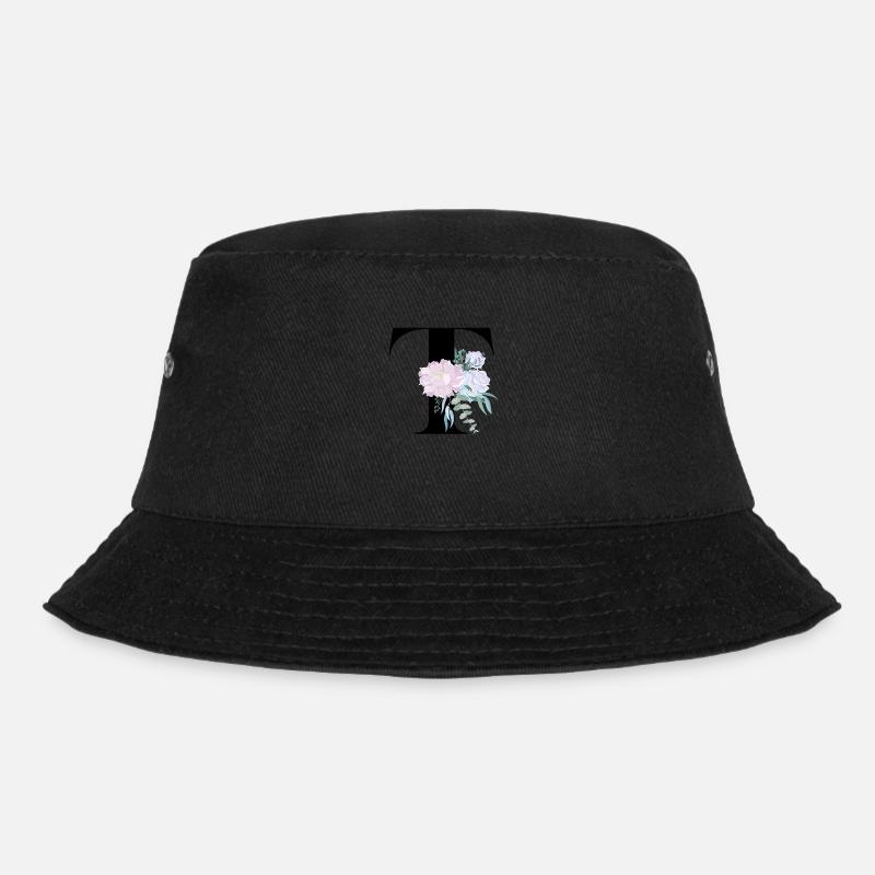 Buchstabe T blühende - Bucket Hat - Schwarz