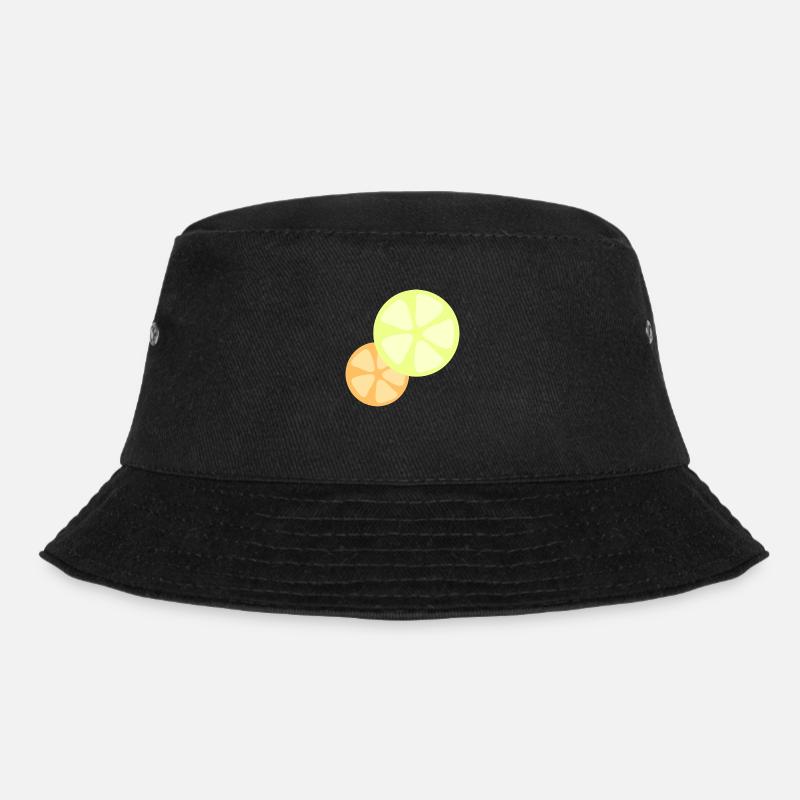 Zitrone Orange - Bucket Hat - Schwarz