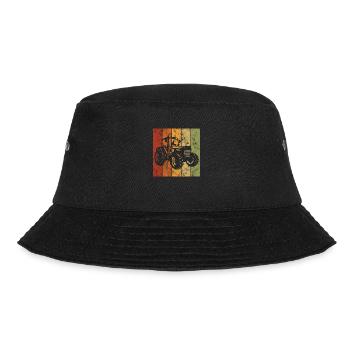 Bauer Traktor Bauernhof Traktoren Retro Trecker - Bucket Hat - Schwarz - Vorne - Lela (165cm)