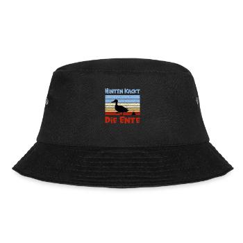Lustige Ente mit coolem Spruch - Bucket Hat - Schwarz - Vorne - Lela (165cm)