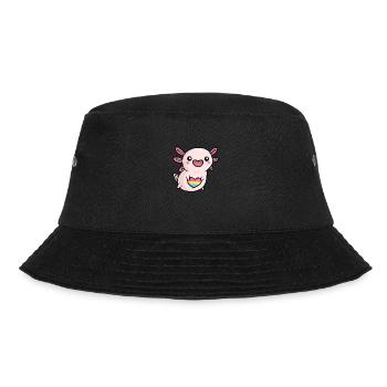 Sweet Axolotl Pan Queer Flag Flag LGBTQ Kawaii - Bucket Hat - black - Front - Lela (165cm)