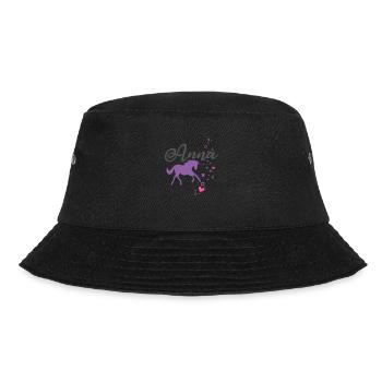 Anna Girl Name First Name Unicorn - Bucket Hat - black - Front - Lela (165cm)