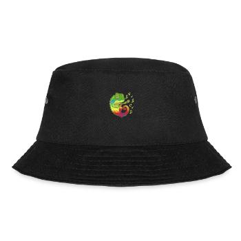 Musik Chamäleon spielt Gitarre Musikliebhaber Gift - Bucket Hat - Schwarz - Vorne - Lela (165cm)