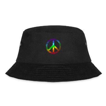 Peace Sign Rainbow Peace Pacifist Reggae - Bucket Hat - black - Front - Lela (165cm)