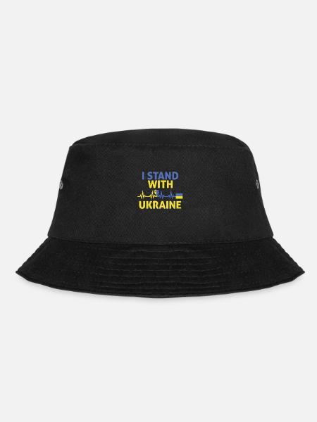 I Stand With Ukraine heartbeat Ukraine - Bucket Hat - black