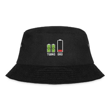 Dad Twins Battery Energie Power - Bucket Hat - Schwarz - Vorne - Lela (165cm)