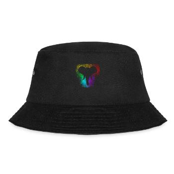 Regenbogenspritzer Elefantenkopf - Bucket Hat - Schwarz - Vorne - Lela (165cm)