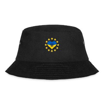 The heart of Ukraine with the stars of the EU - Bucket Hat - black - Front - Lela (165cm)