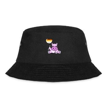 Hippo Ballon Gay Bear Pride - Bucket Hat - Schwarz - Vorne - Lela (165cm)