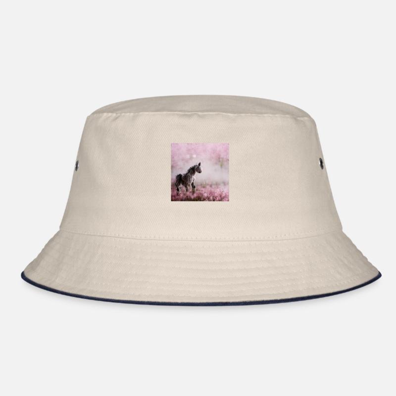 Baby Pferd Rosa Grau Springen Bucket Hat
