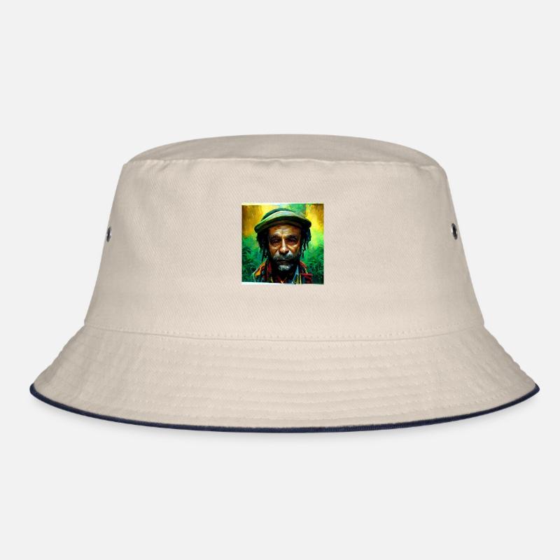 Alter Rastafari -Mann Malerei Bucket Hat
