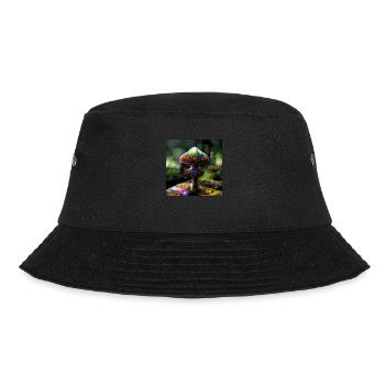 Magic Mushroom Painting - Bucket Hat - black - Front - Lela (165cm)