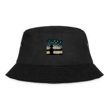 Detailed girl watching a starry sky - Bucket Hat - black - Front - Lela (165cm)