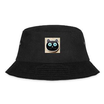 Süße Cartoon Katze - Bucket Hat - Schwarz - Vorne - Lela (165cm)
