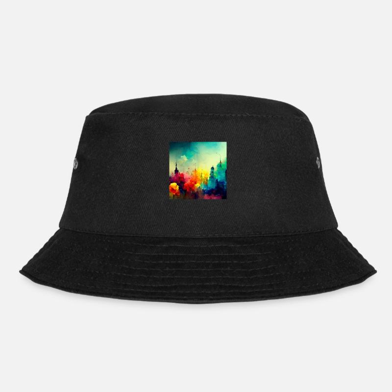 Farbenfrohes City Splash - Bucket Hat - Schwarz