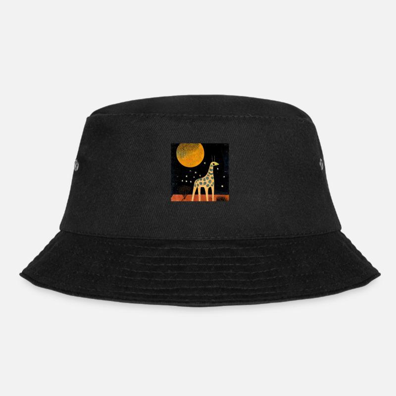 Giraffe bei Nacht - Bucket Hat - Schwarz