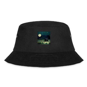 An elephant in the full moon walk - Bucket Hat - black - Front - Lela (165cm)