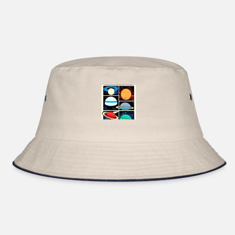 Planets on space comics style Bucket Hat