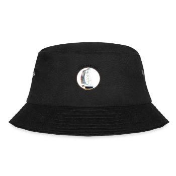 Segelboot "Ich fahr mit Bio-Wind" - Bucket Hat - Schwarz - Vorne - Lela (165cm)