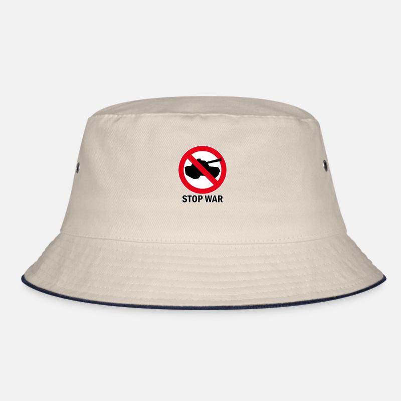 stop war, Ukraine, Krieg, Panzer, Peace Bucket Hat