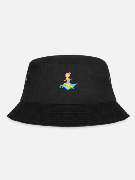 Surferin mit Korsett - Bucket Hat - Schwarz