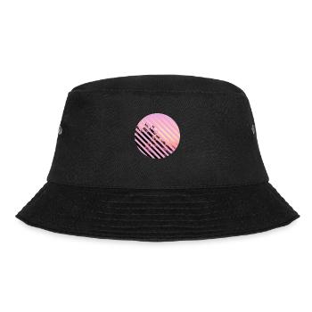 T-Shirt Urlaub Strand Palmen Ferien Sommer Sonne - Bucket Hat - Schwarz - Vorne - Lela (165cm)