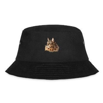 Maine Coon Katze - Bucket Hat - Schwarz - Vorne - Lela (165cm)