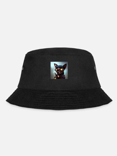 Steampunk Chihuahua with futuristic glasses - Bucket Hat - black
