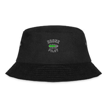 Drohnen Pilot in Progress Bitte warten - Geschenk - Bucket Hat - Schwarz - Vorne - Lela (165cm)