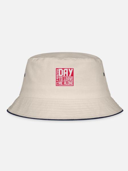 leave me alone day - Bucket Hat - Natur/Navy - Vorne