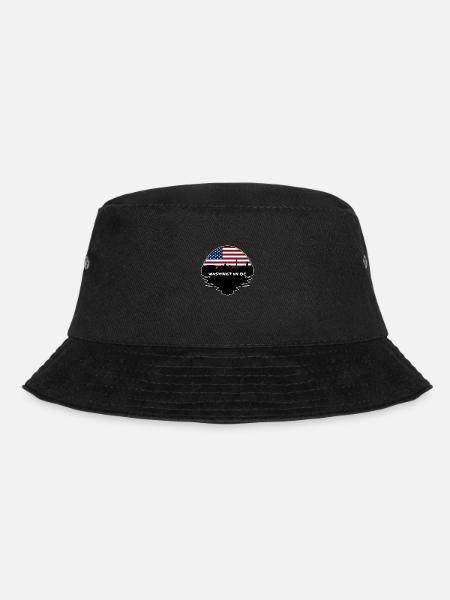 Washington Dc Washington USA Flagge Skyline Silhouet - Bucket Hat - Schwarz